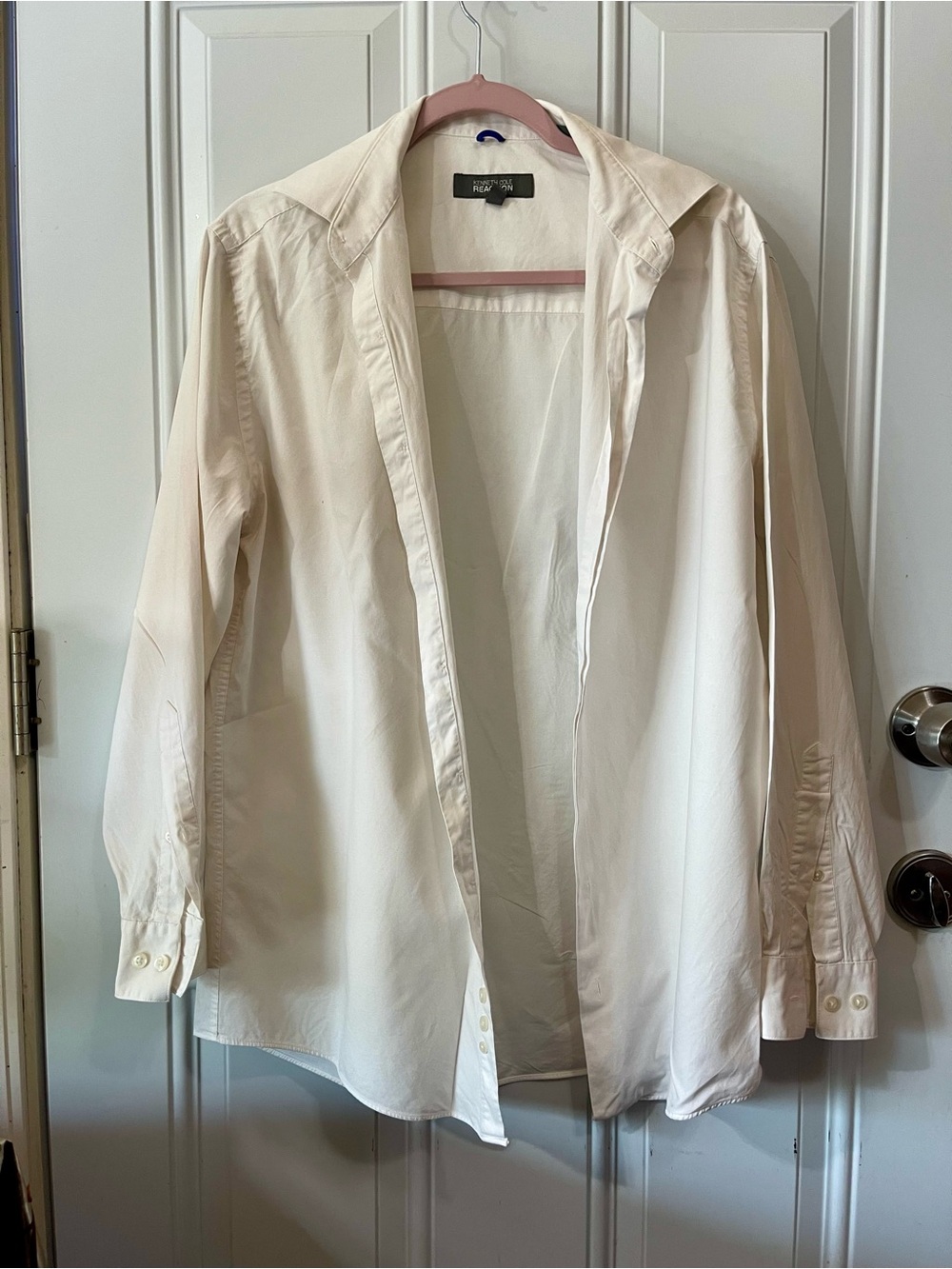 Kenneth‎ Cole Reaction Long Sleeve white Button-Front Shirt